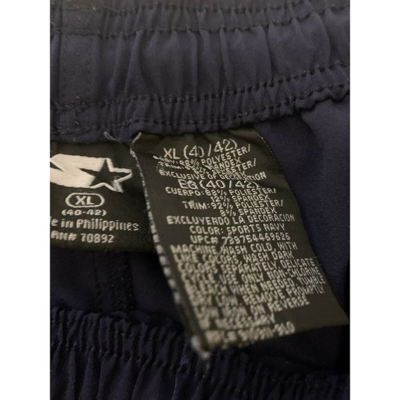 Starter Men’s‎ Sz XL Windbreaker Jogging Track Pants Navy Blue Zip Ankle - Picture 2 of 8